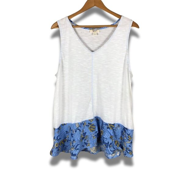 STYLE & CO V-neck Extended Floral Hem Tank Top NWT XXL - Picture 1 of 8